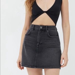 black denim skirt